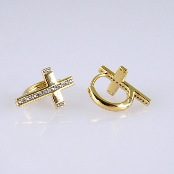 Women Earrings/ Aretes Dama/ Zircon Stone/ 14k Real Color// E1436 - Image 2