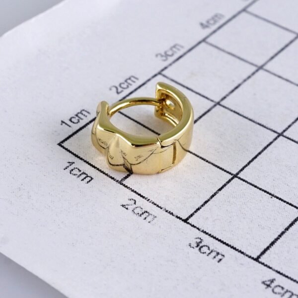 Women Earrings/ Aretes Dama/ Plain/ 14k Real Color// E1438 - Image 3