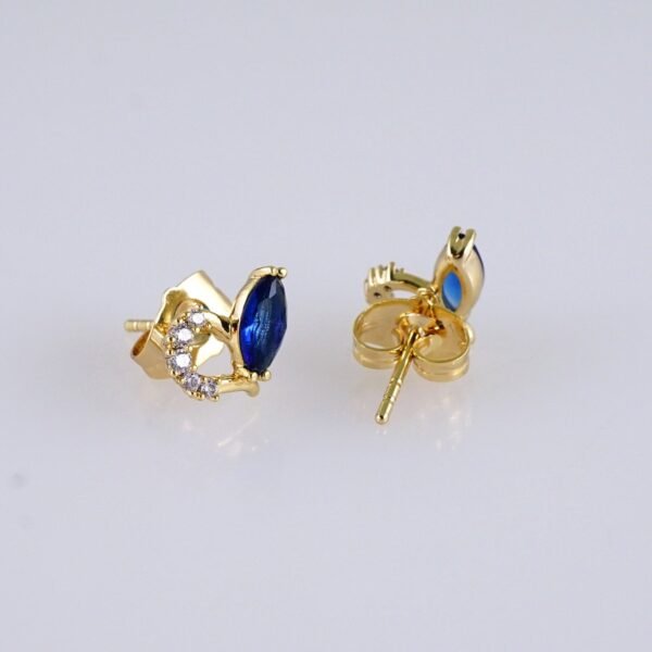 Women Earrings/ Aretes Dama/ Zircon Stone/ 14k Real Color// E1439 - Image 2
