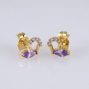 Women Earrings/ Aretes Dama/ Zircon Stone/ 14k Real Color// E1440
