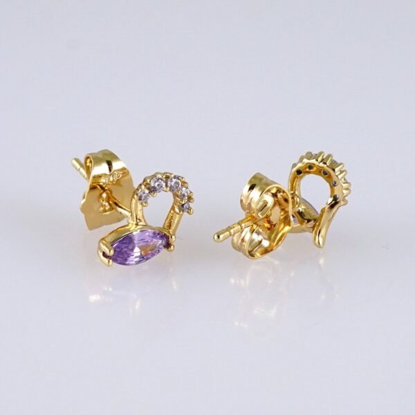 Women Earrings/ Aretes Dama/ Zircon Stone/ 14k Real Color// E1440 - Image 2