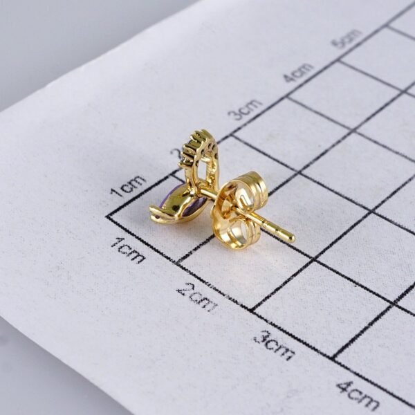 Women Earrings/ Aretes Dama/ Zircon Stone/ 14k Real Color// E1440 - Image 3