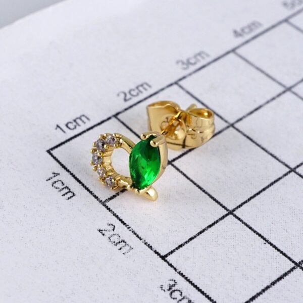 Women Earrings/ Aretes Dama/ Zircon Stone/ 14k Real Color// E1441 - Image 3