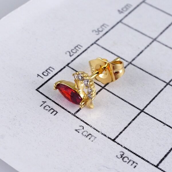 Women Earrings/ Aretes Dama/ Zircon Stone/ 14k Real Color// E1442 - Image 3