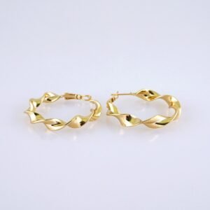 Women Earrings/ Aretes Dama/Plain/14k Real Color// E1443