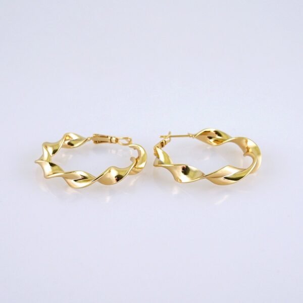 Women Earrings/ Aretes Dama/Plain/14k Real Color// E1443