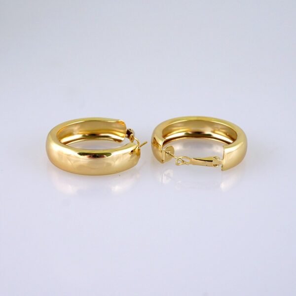 Women Earrings/ Aretes Dama/ Plain/ 14k Real Color// E1446 - Image 2