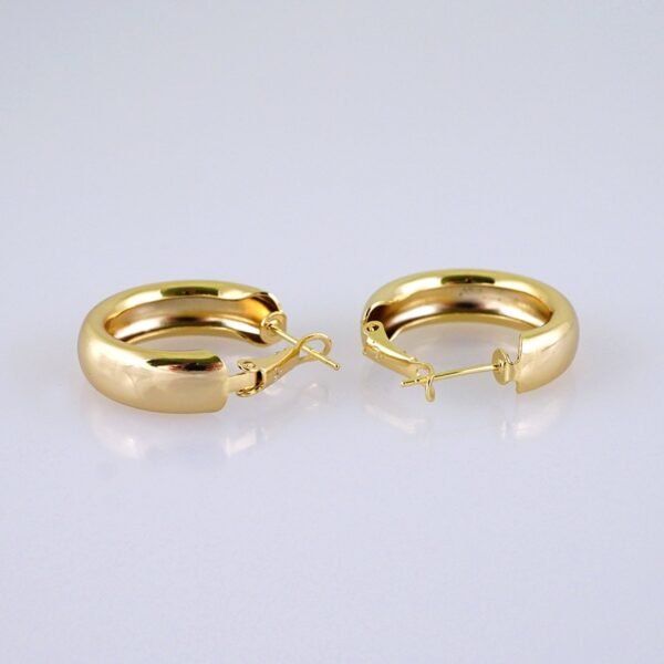 Women Earrings/ Aretes Dama/ Plain/ 14k Real Color// E1447 - Image 2