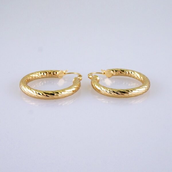 Women Earrings/ Aretes Dama/ Plain/ 14k Real Color// E1448