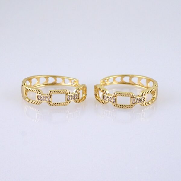 Women Earrings/ Aretes Dama/ Zircon Stone/ 14k Real Color// E1449