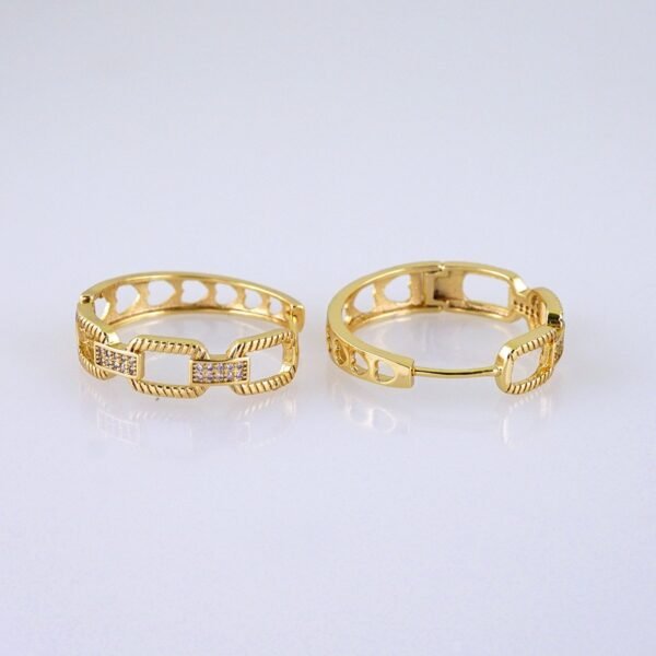 Women Earrings/ Aretes Dama/ Zircon Stone/ 14k Real Color// E1449 - Image 2