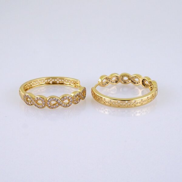 Women Earrings/ Aretes Dama/ Zircon Stone/ 14k Real Color// E1450 - Image 2