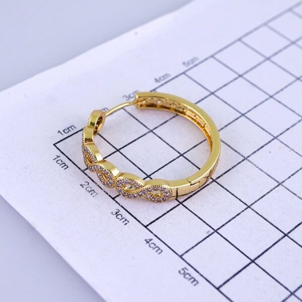 Women Earrings/ Aretes Dama/ Zircon Stone/ 14k Real Color// E1450 - Image 3
