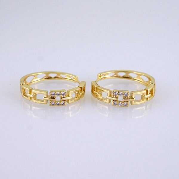 Women Earrings/ Aretes Dama/ Zircon Stone/ 14k Real Color// E1452