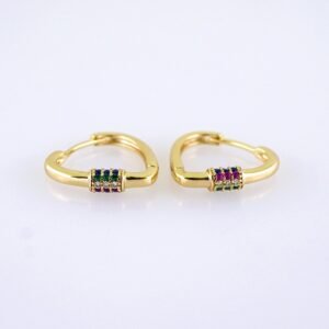 Women Earrings/ Aretes Dama/ Zircon Stone/ 14k Real Color// E1456