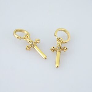 Women Earrings/ Aretes Dama/ Zircon Stone/ 14k Real Color// E1467