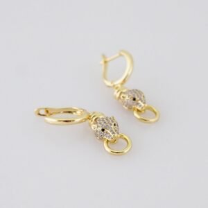 Women Earrings/ Aretes Dama/ Zircon Stone/ 14k Real Color// E1468