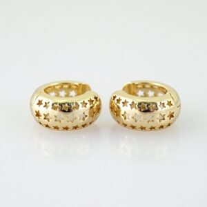 Women Earrings/ Aretes Dama/ Plain/ 14k Real Color// E1473