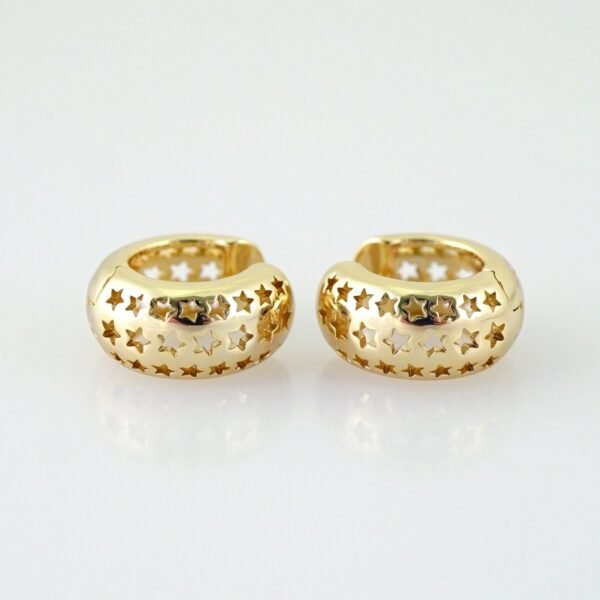 Women Earrings/ Aretes Dama/ Plain/ 14k Real Color// E1473