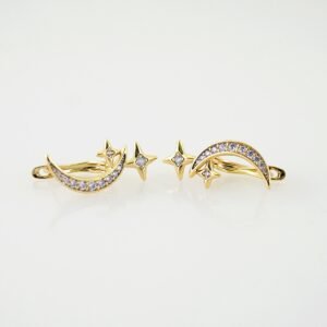 Women Earrings/ Aretes Dama/ Zircon Stone/ 14k Real Color// E1474
