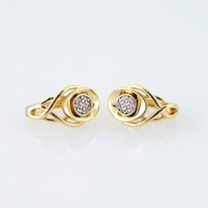 Women Earrings/ Aretes Dama/ Zircon Stone/ 14k Real Color// E1477