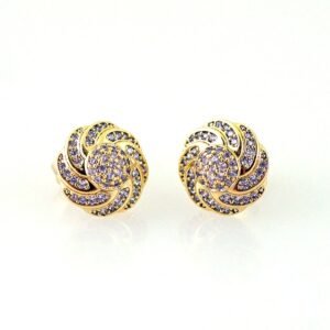Women Earrings/ Aretes Dama/ Zircon Stone/ 14k Real Color// E1480