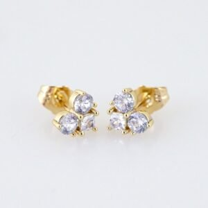 Women Earrings/ Aretes Dama/ Zircon Stone/ 14k Real Color// E1481