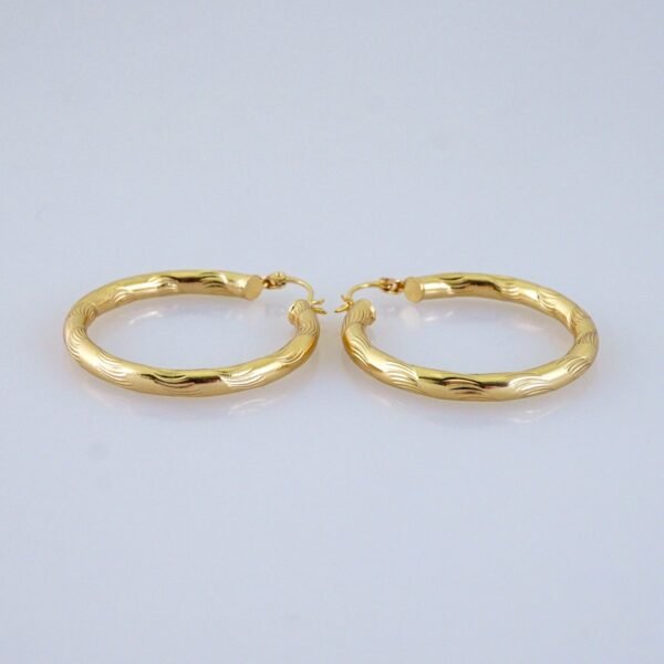 Women Earrings/ Aretes Dama/ Plain/ 14k Real Color// E1483