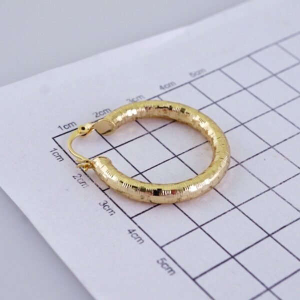 Women Earrings/ Aretes Dama/ Plain/ 14k Real Color//E1485 - Image 3