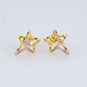 Women Earrings/ Aretes Dama/ Zircon Stone/ 14k Real Color// E1491