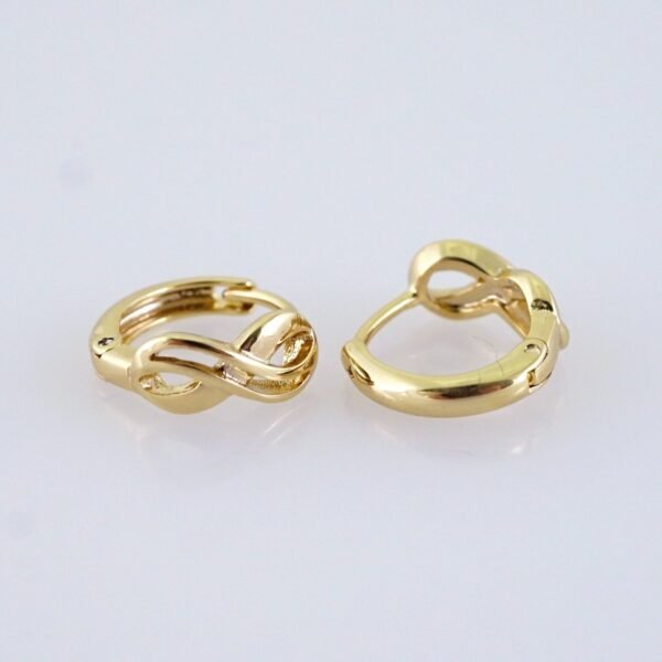 Women Earrings/ Aretes Dama/ Plain/ 14k Real Color// E1495 - Image 2