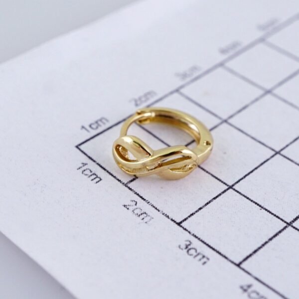 Women Earrings/ Aretes Dama/ Plain/ 14k Real Color// E1495 - Image 3