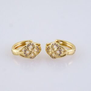 Women Earrings/ Aretes Dama/ Zircon Stone/ 14k Real Color// E1497