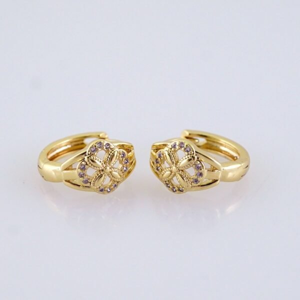 Women Earrings/ Aretes Dama/ Zircon Stone/ 14k Real Color// E1497