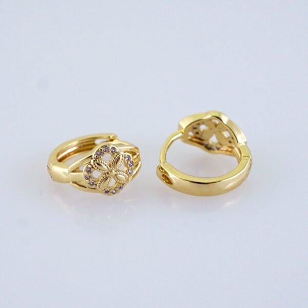 Women Earrings/ Aretes Dama/ Zircon Stone/ 14k Real Color// E1497 - Image 2