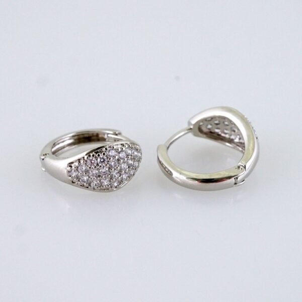 Women Earrings/ Aretes Dama/ Zircon Stone/ Silver Color// E1508 - Image 2