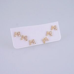 Women Earrings/ Aretes Dama/ Zircon Stone/ 14k Real Color/Set 3 pares// E1516