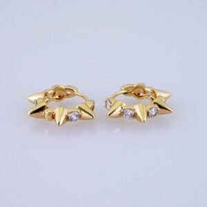 Women Earrings/ Aretes Dama/ Zircon Stone/ 14k Real Color// E1518