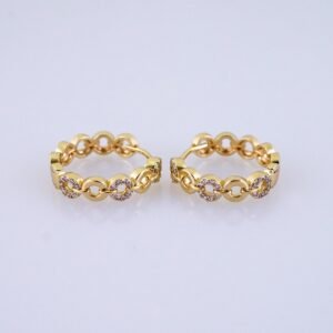 Women Earrings/ Aretes Dama/ Zircon Stone/ 14k Real Color// E1519
