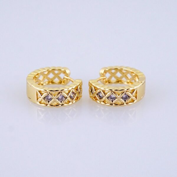 Women Earrings/ Aretes Dama/ Zircon Stone/ 14k Real Color// E1520