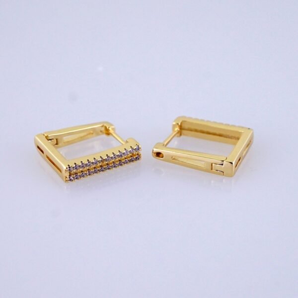Women Earrings/ Aretes Dama/ Zircon Stone/ 14k Real Color// E1523 - Image 2