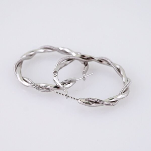 Women Earrings/ Aretes Dama/Plain/Silver Color// E1524 - Image 2