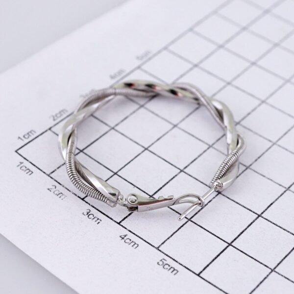 Women Earrings/ Aretes Dama/Plain/Silver Color// E1524 - Image 3