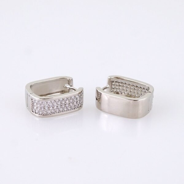 Women Earrings/ Aretes Dama/ Zircon Stone/ Silver Color// E1525 - Image 2