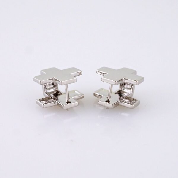 Women Earrings/ Aretes Dama/ Plain/ Silver Color// E1526 - Image 2