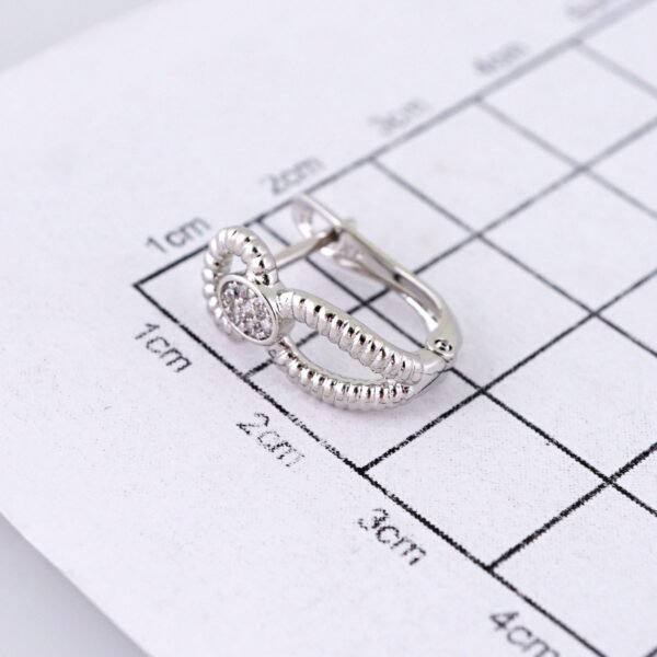 Women Earrings/ Aretes Dama/ Zircon Stone/ Silver Color// E1527 - Image 3