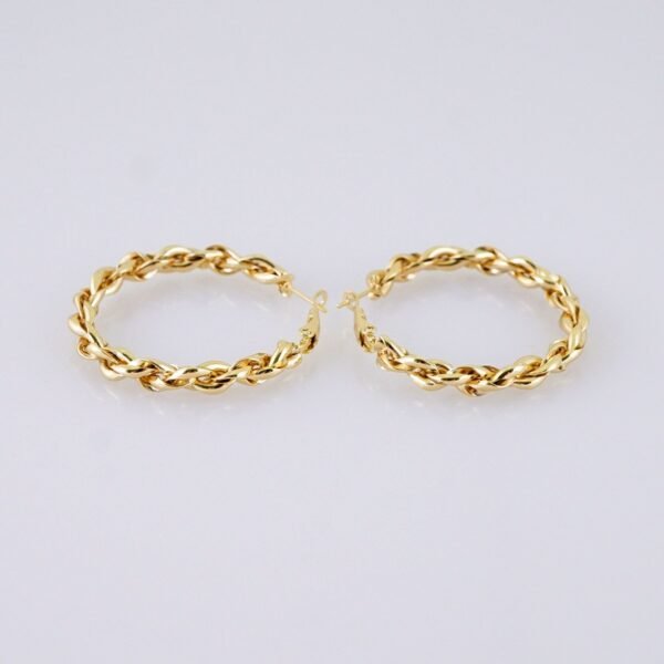 Women Earrings/ Aretes Dama/ Plain/ 14k Real Color// E1531