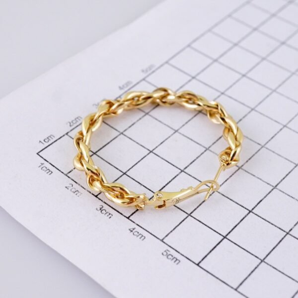 Women Earrings/ Aretes Dama/ Plain/ 14k Real Color// E1531 - Image 3