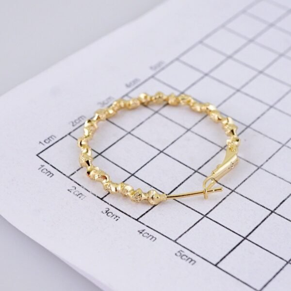 Women Earrings/ Aretes Dama/ Plain/ 14k Real Color// E1532 - Image 3