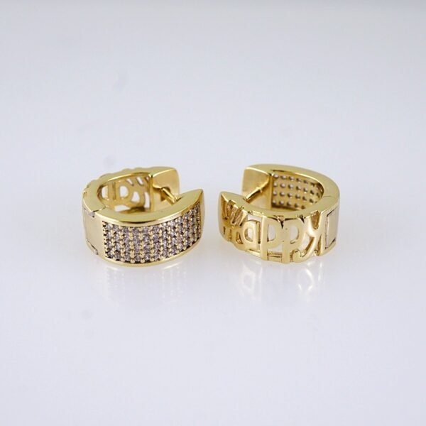 Women Earrings/ Aretes Dama/ Zircon Stone/ 14k Real Color// E1535 - Image 2